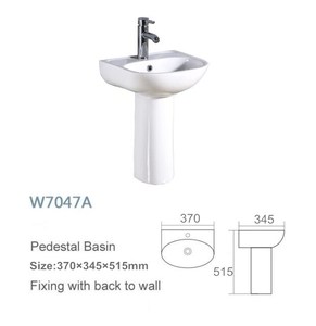 Lavabo de petite taille sur pied en céramique, pour salle de bains, pour enfants - Product Image 2