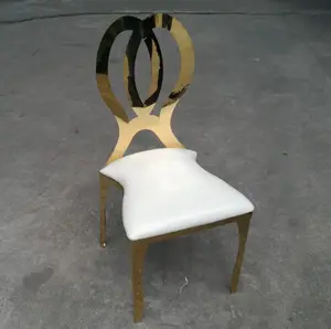 Istiflenebilir gül altın ziyafet paslanmaz çelik düğün sandalyesi
