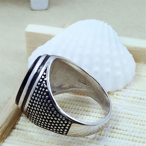 Anillo de Plata Ecológico Personalizado con Piedras Preciosas Finas, Anillo Bohemia de Plata Tailandesa 925 para Hombre, Anillos de Ónix Negro para el Mercado Turco - Product Image 2