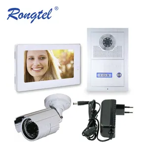 Rongtelアルミニウムネームプレート7インチエントリー電話ビデオドア電話キット (CCTVカメラ付き) ヴィラハウスインターホンドアオープニングシステム