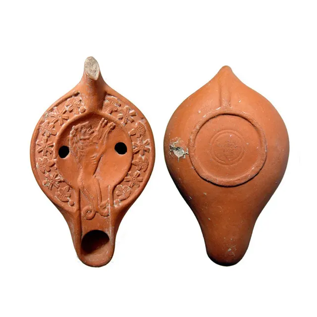 Antieke Goedkope Terracotta Olielamp Voor Verkoop