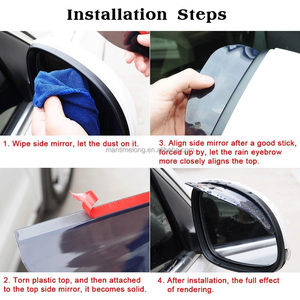 Coolcold — rétroviseur en <span class=keywords><strong>PVC</strong></span> universel pour voiture, 2 pièces, pare-pluie, lames, housse de protection des sourcils, accessoires de véhicule - Product Image 6
