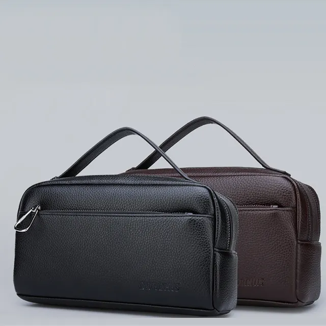 Yeni erkek el çantası büyük kapasiteli iş rahat gelgit çantası çok cep yüksek kaliteli erkek el çantası