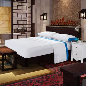 Premium Quality Wholesale Customized Luxury 5 Star Hotel Bed Linen 100% Cotton King Hotel Fitted Bed Sheet