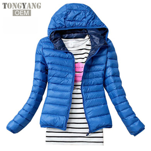 TONGYANG autunno inverno <span class=keywords><strong>donna</strong></span> giacca Basic cappotto femminile sottile con cappuccio giacche nere Casual - Product Image 5