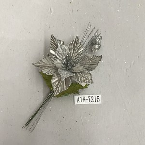 بريق الاصطناعي البونسيتة الجذعية واحدة مع 2 أوراق - Product Image 4