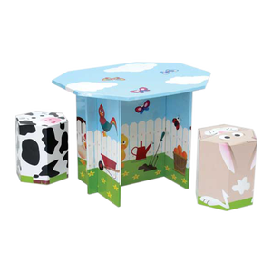 Thiết Kế Mới Gấp Các Tông Nấm Bảng Và Ghế Cho Trẻ Em Đồ Nội Thất Giấy Các Tông Ghế - Product Image 6