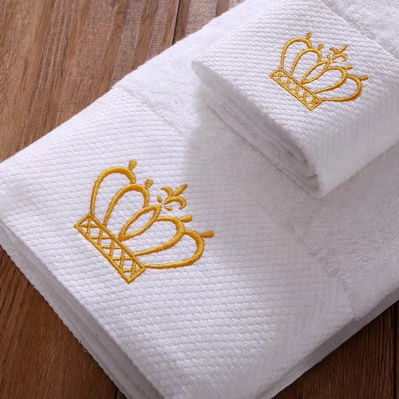 High-grade Custom Satin Embroidered Cotton Towel For Hotel Travel Sport gym Golf Beach Bath Towels Factory Manufacture