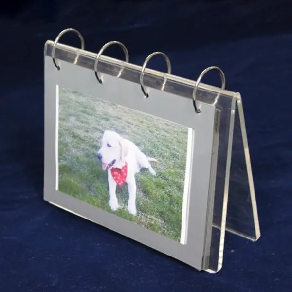 Perspex trasparente Album di Foto cornice per Foto in Acrilico Display Rack Holder Table Top Free Standing Acrilico Calendario