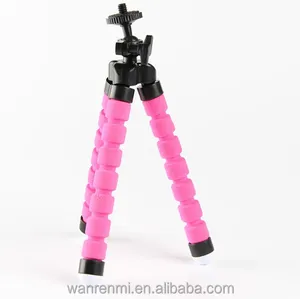 携帯電話とカメラ用のカラフルなピンク色のスポンジ三脚ミニ三脚
