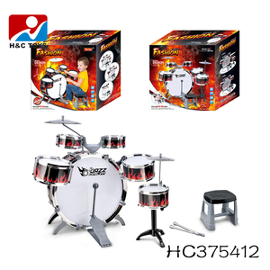 Instrumento musical popular, juguetes de tambor de jazz, juego de batería para niños con silla - Product Image 4