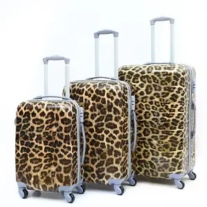 Multi color Printed Spinner Wheels ABS PC Travel Luggage Case Set