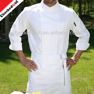 Venta caliente de moda llevar ropa de algodón divertido blanco capa cocinero <span class=keywords><strong>delantal</strong></span> de chef de cocina - Product Image 1