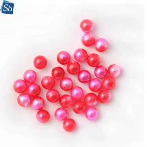 Wholesale Custom Rainbow Color Round Plastic Abs Artificial Loose Pearls Beads Without Hole For Necklace Decorations