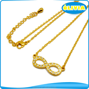Collana <span class=keywords><strong>con</strong></span> <span class=keywords><strong>Nome</strong></span> Olivia e Simbolo Infinito Verticale <span class=keywords><strong>con</strong></span> Pietra Portafortuna, Placcata in Oro 18k, Gioiello Personalizzabile per Ragazze - Product Image 2