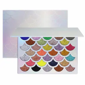 Stokta Glamierre Wonderland Glam göz farı paleti 32 renk Mermaid Glitter mat işıltılı göz farı paleti