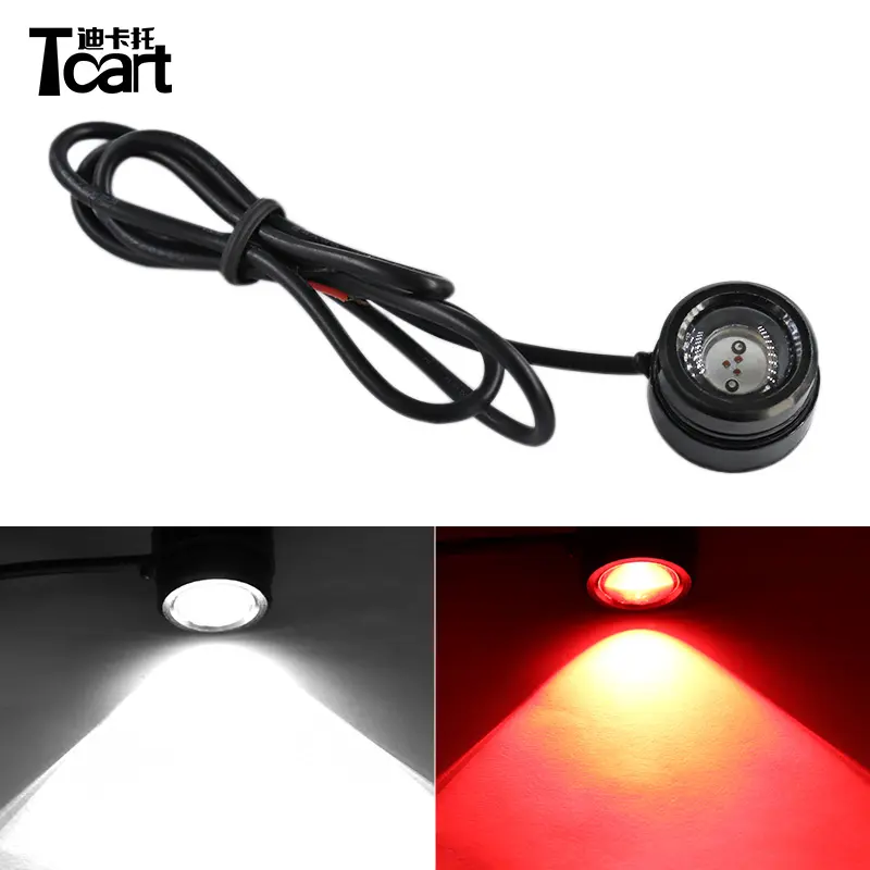 Tcart bohlam lampu DRL otomatis daya tinggi, lampu jalan siang hari led mata elang mobil 12v 3w 23mm