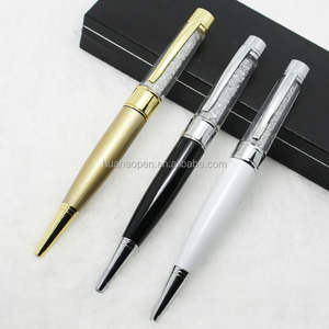 Point de boll pen avec logo personnalisé professionnel stylo de boule de cristal coloré métal capsule stylo lecteurs usb - Product Image 6