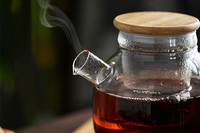 Théière en verre filtreur artisanale de 1000 ml