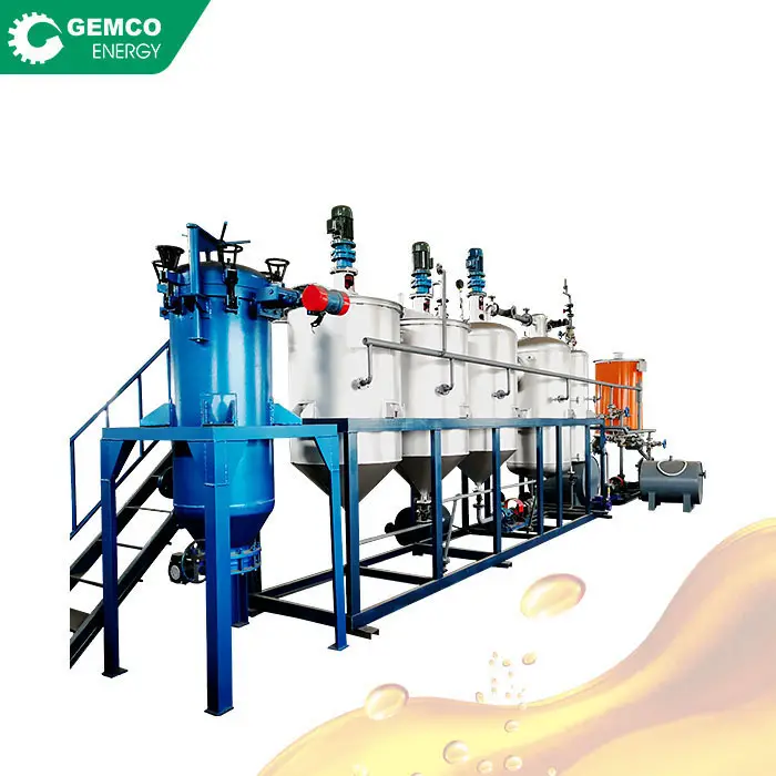 Fabrika maliyeti mini ham petrol rafineri makinesi kurulum yemeklik yağ rafineri tesisi soya palmiye yağı