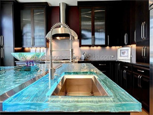 Piano di Lavoro in Vetro Temperato di Lusso Contemporaneo per Sala da Pranzo - Product Image 4