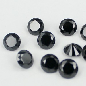 Grosir Berlian Hitam Alami Berbentuk Bulat Moissanite 6.5Mm Longgar Moissanite