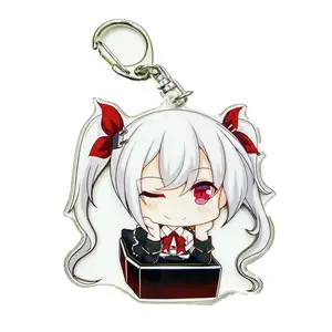 משלוח מדגם CNC לחתוך לקזז יפן אנימה Keychain מותאם אישית אקריליק Keychain דמות מפתח שרשרת Keyring