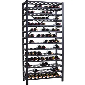 Oniya Iron 126 Garrafas Piso Exibição Prateleiras Metal Wine Rack Titular para Adega