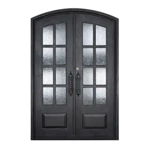 Nuevo diseño de seguridad Parrilla de hierro forjado diseños de puertas para la venta
