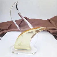 Trofeo di cristallo di alta qualità a forma di ala di cristallo bianco trofeo di cristallo per il premio di danza