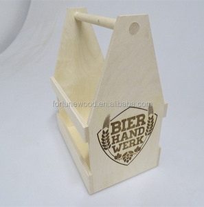 Hot Craft Bia Bằng Gỗ Chai Crate <span class=keywords><strong>Carrier</strong></span> Chủ Với Kim Loại Opener - Product Image 2
