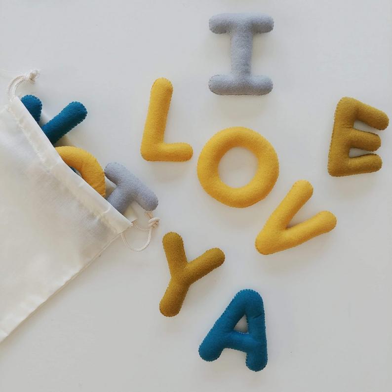 Буквы из полиэстера алфавита, Детская развивающая игрушка, фетровые набивные алфавиты для детей