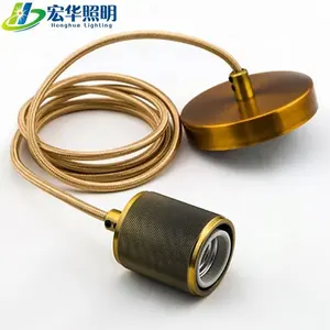 Pendant Light Lamp Cord Indoor Pendant Light PVC Fabric Cord E26 E27 Metal Lamp Holder With Switch