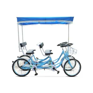 2019 surrey fiets voor 2 persoon/Top stijl rode 20 inch tandem/3 persoon fietsen kleurrijke fiets