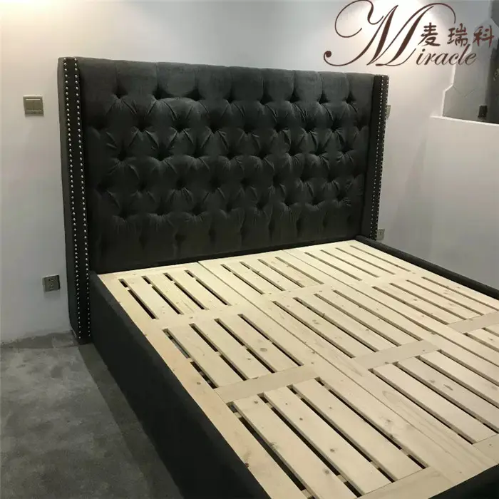 Populer Model Tempat Tidur Kamar Tidur Utama Tinggi Kembali Tufted Headboard Raja Tempat Tidur Ukuran Queen