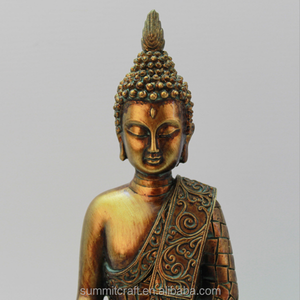 Estatua de Buda <span class=keywords><strong>Zen</strong></span> Sentado de Estilo Tailandés Antiguo en Bronce Dorado, Fabricada a Medida en Resina, Venta al por Mayor - Product Image 3