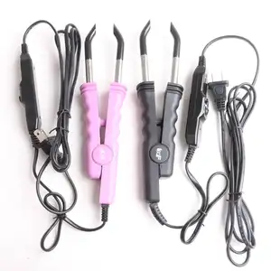 New Style Black Pink Color Adjustable temperature hair extension iron / hair connector for hair