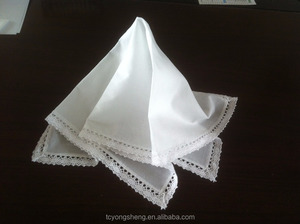 Blanco pañuelo <span class=keywords><strong>de</strong></span> algodón con borde <span class=keywords><strong>de</strong></span> encaje <span class=keywords><strong>de</strong></span> <span class=keywords><strong>ganchillo</strong></span> - Product Image 6