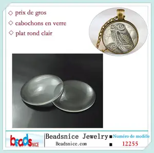Beadsnice ID 12255 en gros rondes cabochons de verre grossissant plats clairs pour bijoux vintage