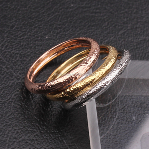 El más nuevo diseño oro rosa sistema del anillo de pila helado 3 colores anillo apilable - Product Image 4