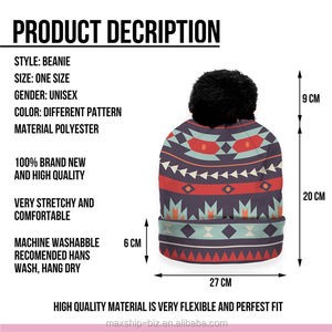 <span class=keywords><strong>Beanie</strong></span> con stampa azteca Boho con Pom Pom - Product Image 3