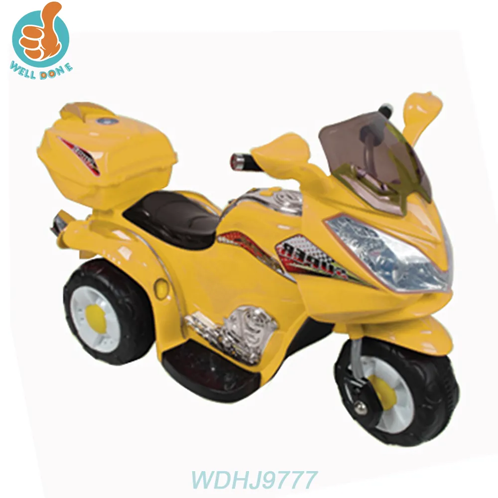 WDHJ9777 Best Price Plastic 3 Wheels 6v Children Electric Toy Car Baby motorcycle Kids Motorbike Headlight Car