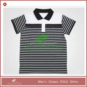 الصين تصدير الملابس مخطط قميص بولو اسم العلامة التجارية رجالي