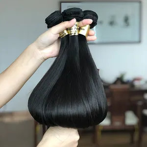 JP 100 ekstensi rambut manusia bundel rambut India mentah, ekstensi rambut alami Remy, Vendor rambut mentah belum diproses rambut India Virgin