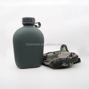 Water Canteen with Carrying Pouch Hiking Water Bottle 1000ml Aluminium Camping Applicable for Boiling Water Adults