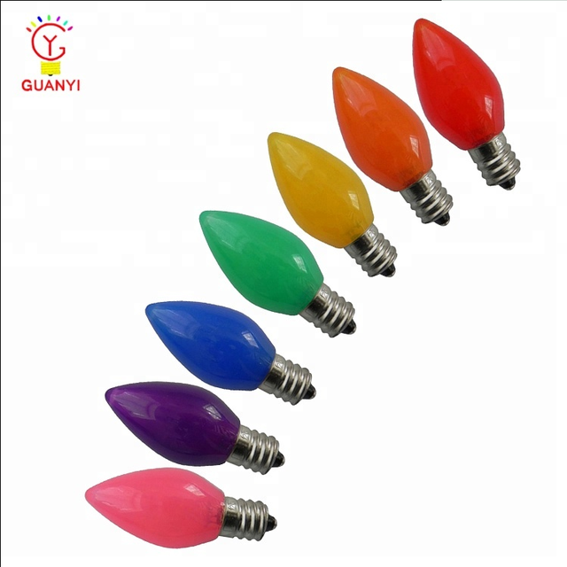 Outdoor Merry Christmas Lighting with C7 Smooth Opaque LED Colored Bulb IP65 Home Garden Holiday Decoration