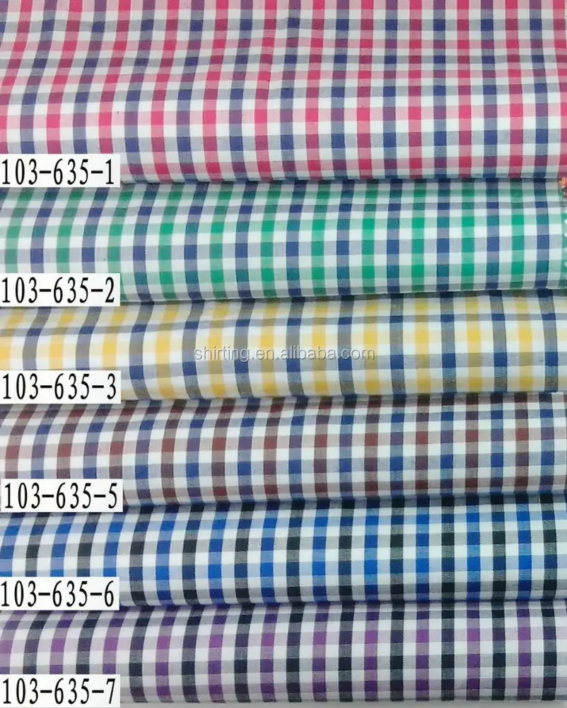100% cotton fabric yarn dyed fabric gingham check cloth for shirt woman dress