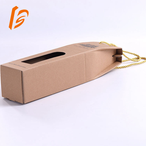 Tùy Chỉnh Giấy Sóng Chai Duy Nhất/Gói Hộp Rượu Vang Với Xử Lý Dây - Product Image 3