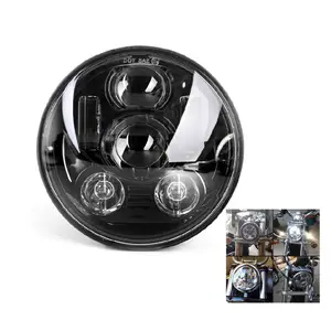 Motorcycles Led Lights Daymaker black chrome 5.75" inch Round Led Headlight