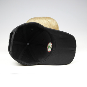 Eco árbol Natural 100% Algodón bordado gorra de béisbol negro con hebilla de plástico - Product Image 4
